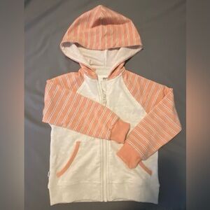 NWOT Little Sleepies Coral Stripes Zip Hoodie